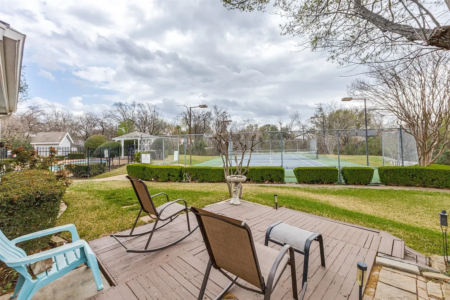 Creekside view with mature trees